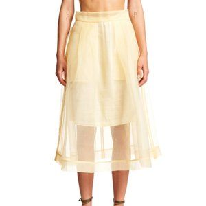 Baum Und Pferdgarten Sashenka Skirt Yellow Sheer Midi A-Line Small EU 36 / US 6